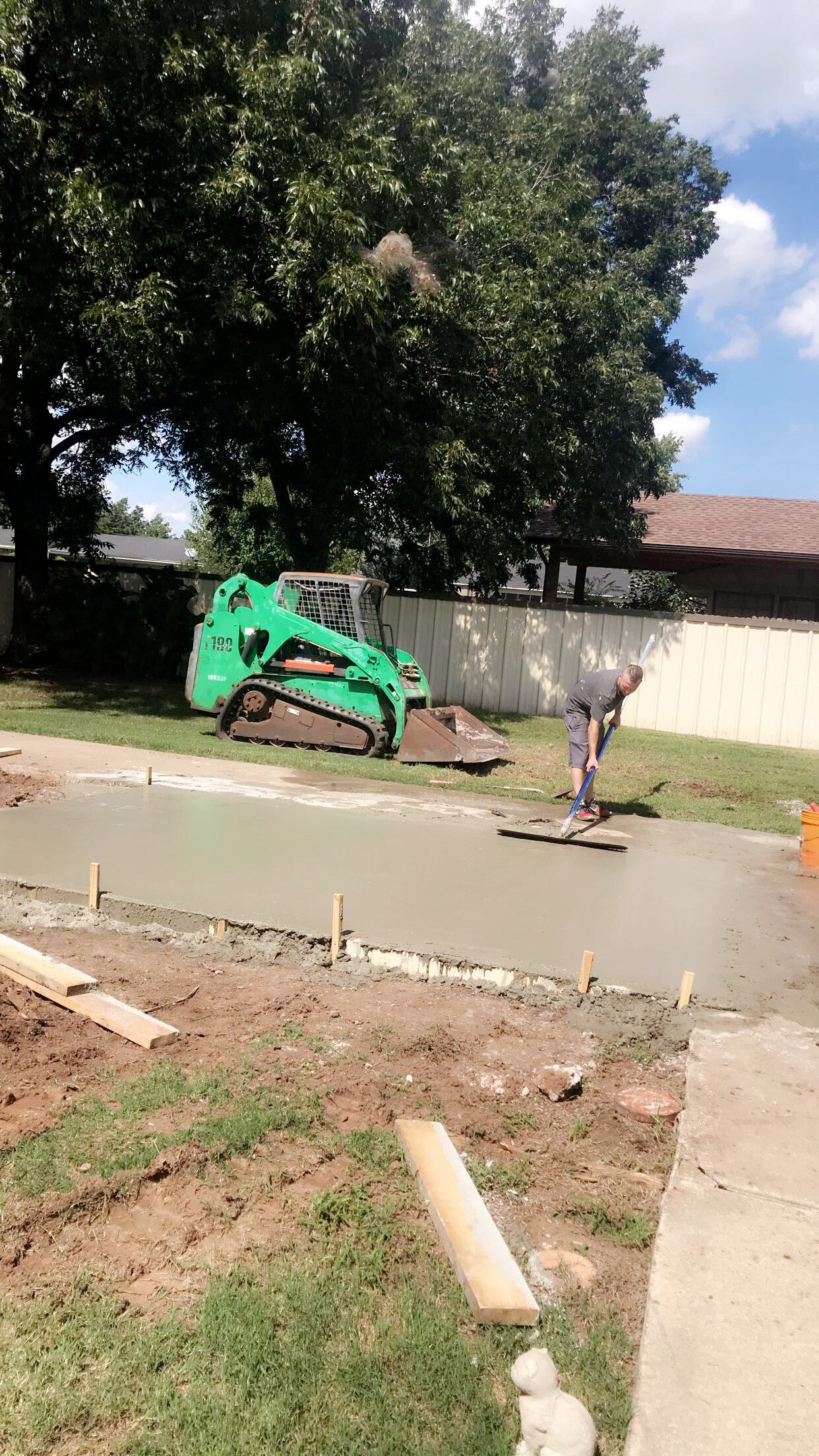 Concrete pad finishing by Total Home Care