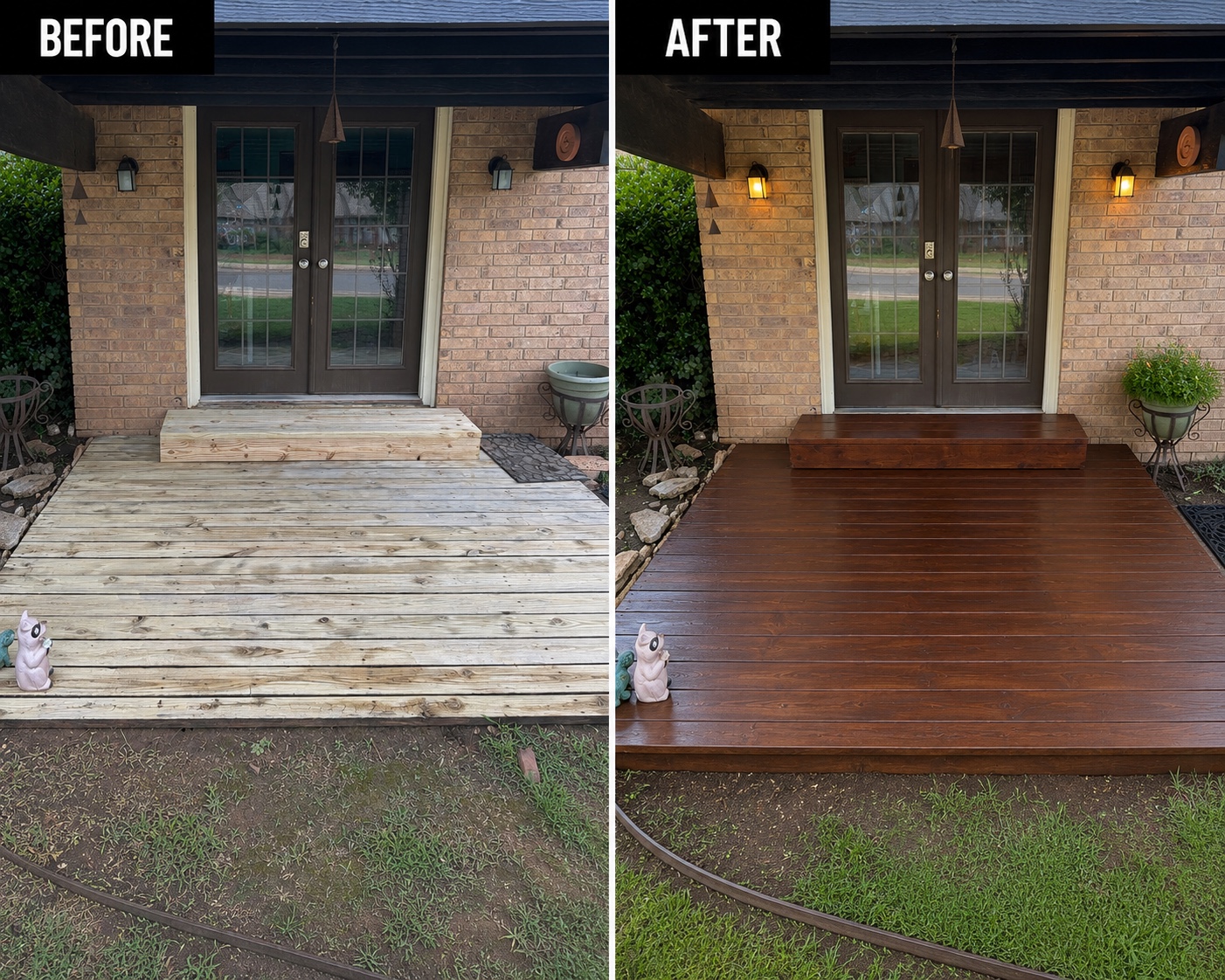 Deck restoration before and after